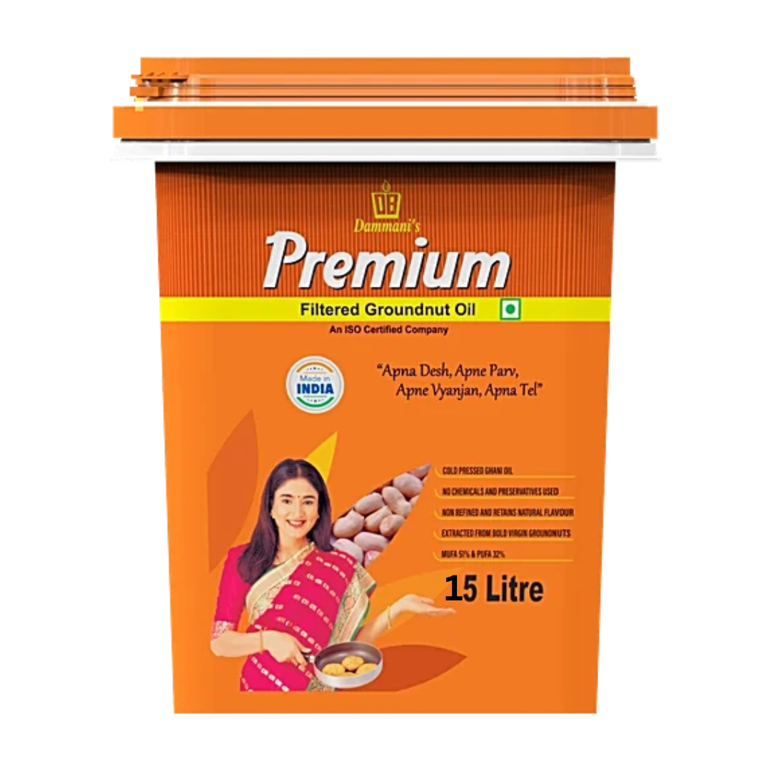 Dammani Groundnut (Moongfali) Oil Bucket 15 L - Quick Pantry