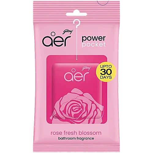 Godrej Aer Pocket - Bathroom Air Fragrance Rose Fresh Blossom 10 g - Quick Pantry