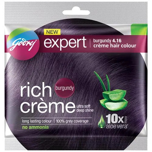 Godrej Expert Rich Creme Hair Colour - Shade 4.16 Burgundy 20 g + 20 ml - Quick Pantry