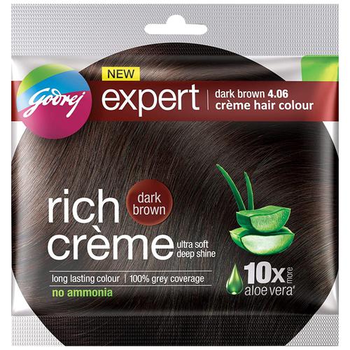 Godrej Expert Rich Creme Hair Colour - Shade 4.06 Dark Brown 20 g + 20 ml - Quick Pantry