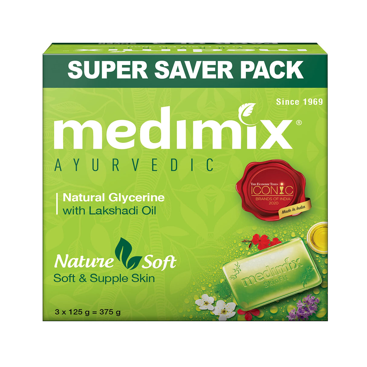 Medimix Ayurvedic Natural Glycerine Soap 3 x 125 g - Quick Pantry