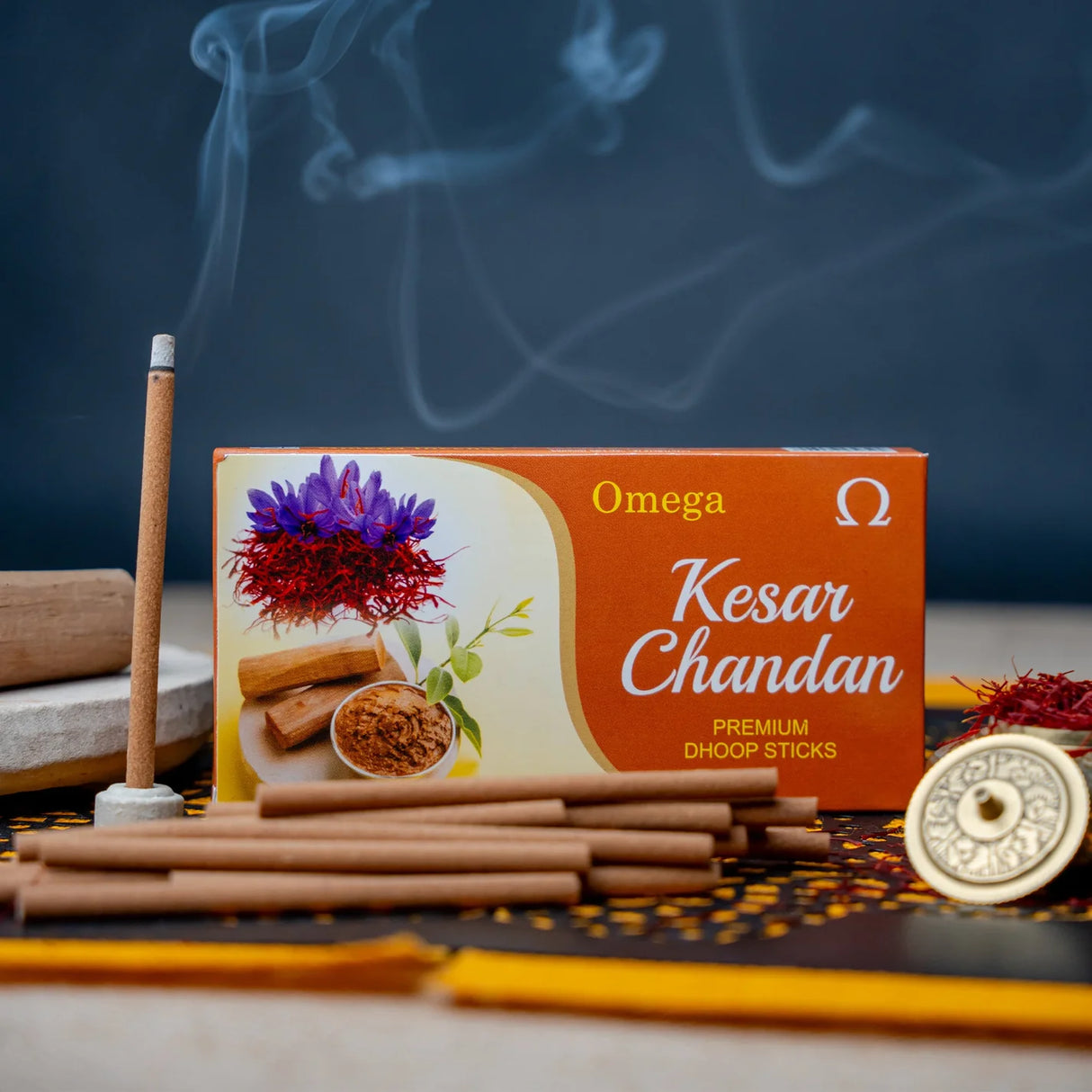 Omega Kesar Chandan Dhoop Sticks 50 g - Quick Pantry
