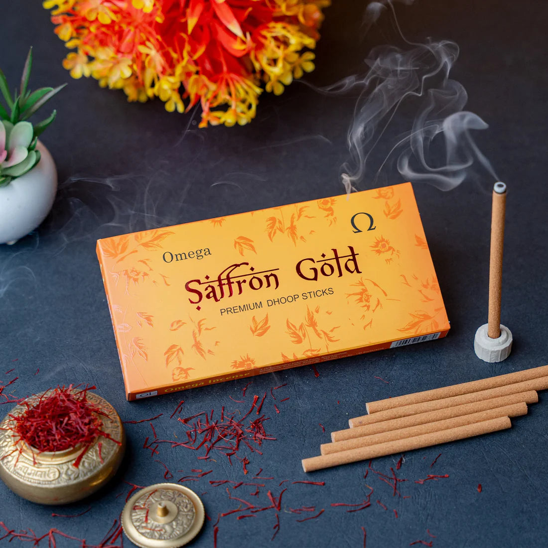 Omega Saffron Gold Dhoop Sticks 50 g - Quick Pantry