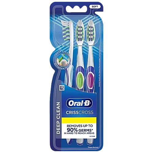 Oral-B Criss Cross Deep Clean Toothbrush (Pack of 3) - Quick Pantry