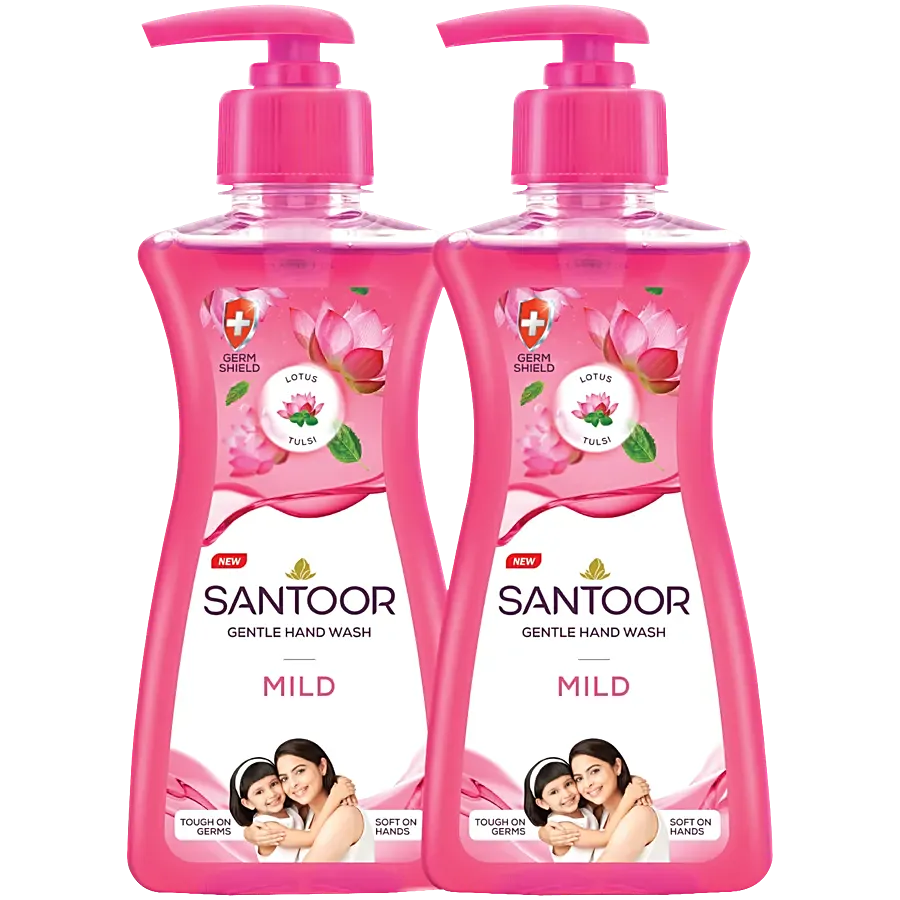 Santoor Hand Wash - Tulsi & Lotus 200 ml (Buy 1 Get 1) - Quick Pantry