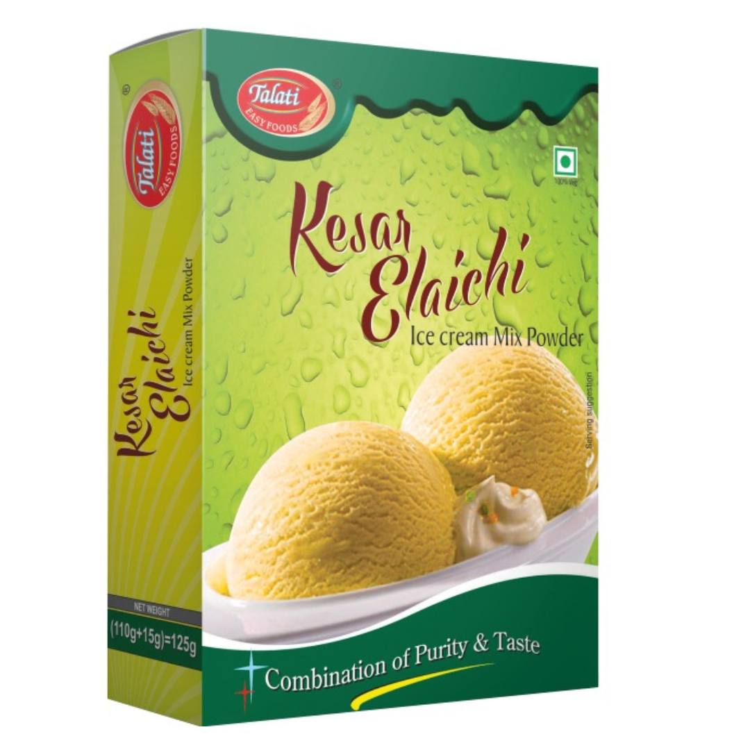 Talati Kesar Elaichi Ice Cream Mix Powder 125 g - Quick Pantry