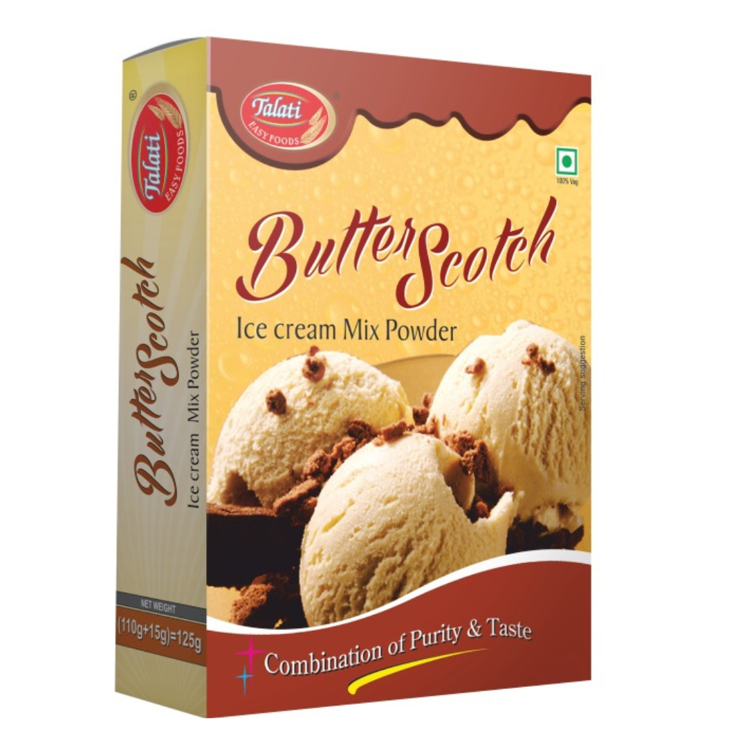 Talati Butterscotch Ice Cream Mix Powder 125 g - Quick Pantry