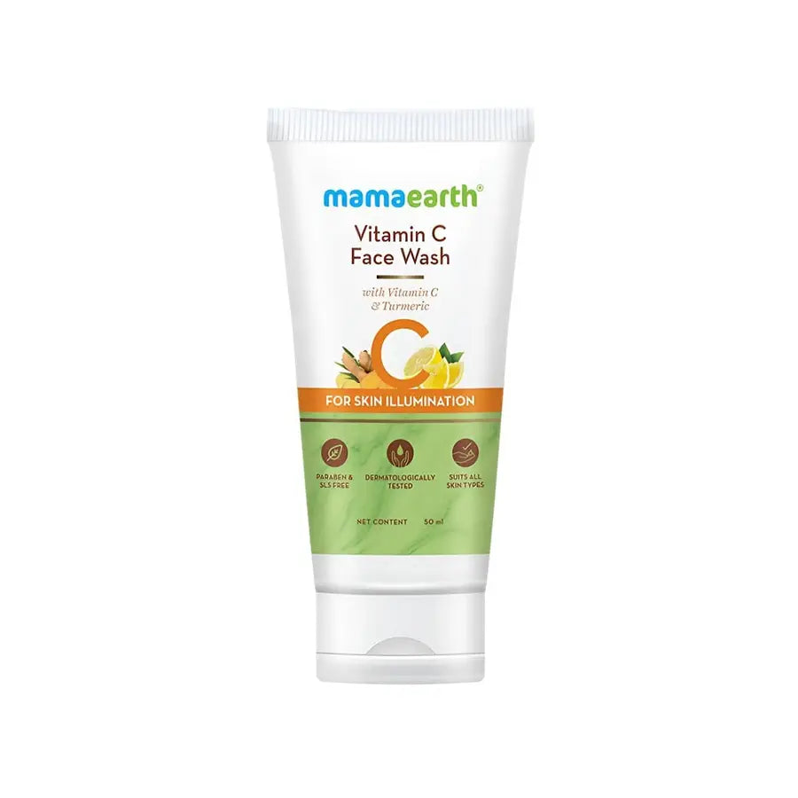 Mama Earth Vitamin C and Turmeric Facewash 50 ml - Quick Pantry