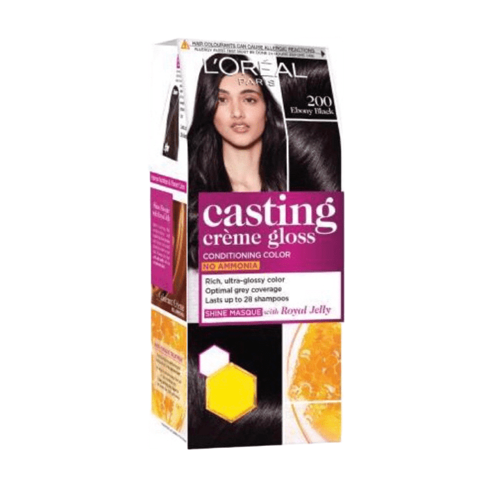 L'Oreal Paris Casting Creme Gloss Shade 200 Ebony Black 21 g + 24 ml - Quick Pantry
