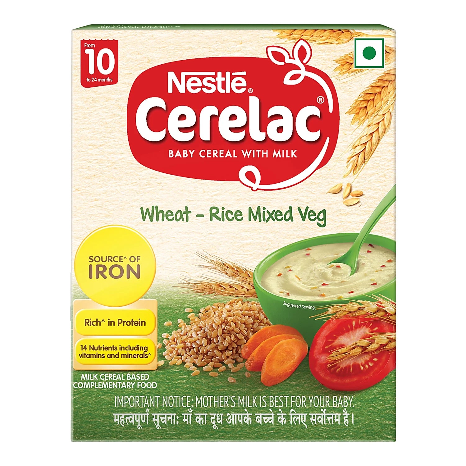 Cerelac Baby Cereal Wheat Rice Mixed Veg From 10 to 24 Months 300 g