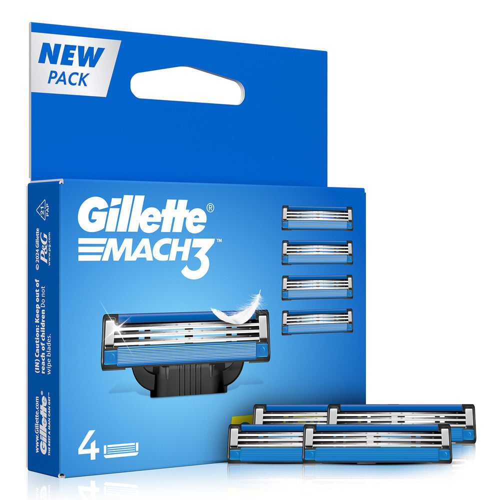 Gillette Mach3 - Manual Shaving Razor Blades - 4 Cartridge - Quick Pantry