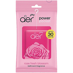 Godrej Aer Pocket - Bathroom Air Fragrance Rose Fresh Blossom 10 g - Quick Pantry