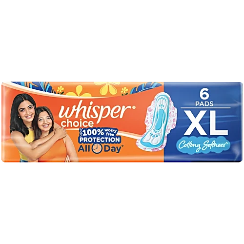 Whisper Choice Wings Sanitary Pads XL - 6 Pads