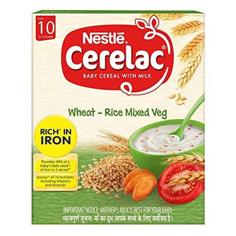 Cerelac Baby Cereal - Wheat Rice Mixed Veg - From 10 to 24 Months 300 g - Quick Pantry