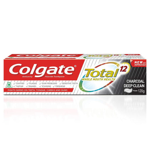 Colgate Total Whole Mouth Health Antibacterial Toothpaste Charcoal Deep Clean 120 g - Quick Pantry