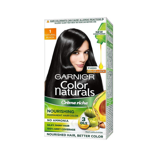 Garnier Color Naturals Crème Hair Colour - Shade 1 Natural Black 70 ml + 60 g - Quick Pantry