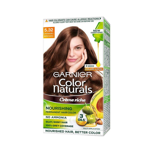 Garnier Color Naturals Crème Hair Colour - Shade 5.32 Caramel Brown 70 ml + 60 g - Quick Pantry