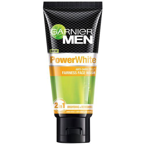 Garnier Men Power White Anti-Dark Cells Fairness Facewash 50 g - Quick Pantry