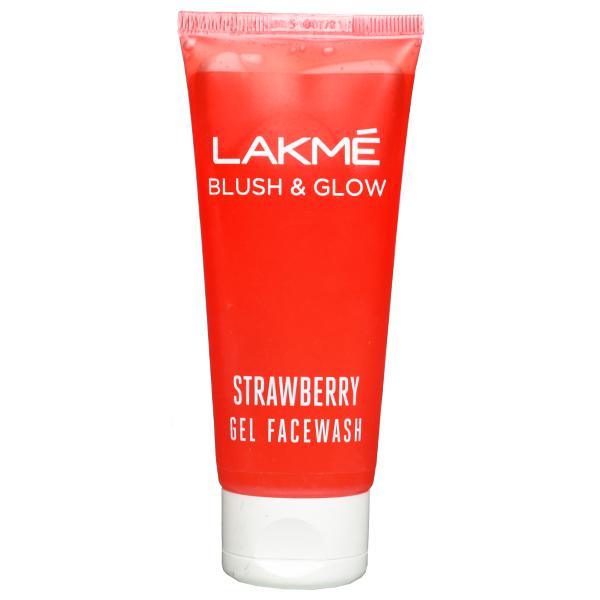 Lakme Blush & Glow Strawberry Gel Face Wash – Erdbeer-Gel-Gesichtsreiniger, 100g, Für Frischen Glow