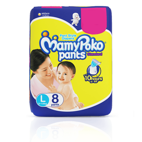 MamyPoko Mamy Poko Pants Large 46 Pieces - L - Buy 12 MamyPoko Top Sheet-  Non woven Polypropylene, Back Sheet- Polyethylene, non-woven Polypropylene,  Absorbent Pad- Paper, Pulp & Polymer Pant Diapers for