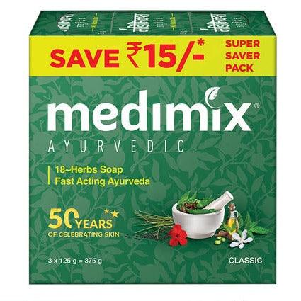 Medimix Ayurvedic 18-Herbs Soap 3 x 125 g - Quick Pantry