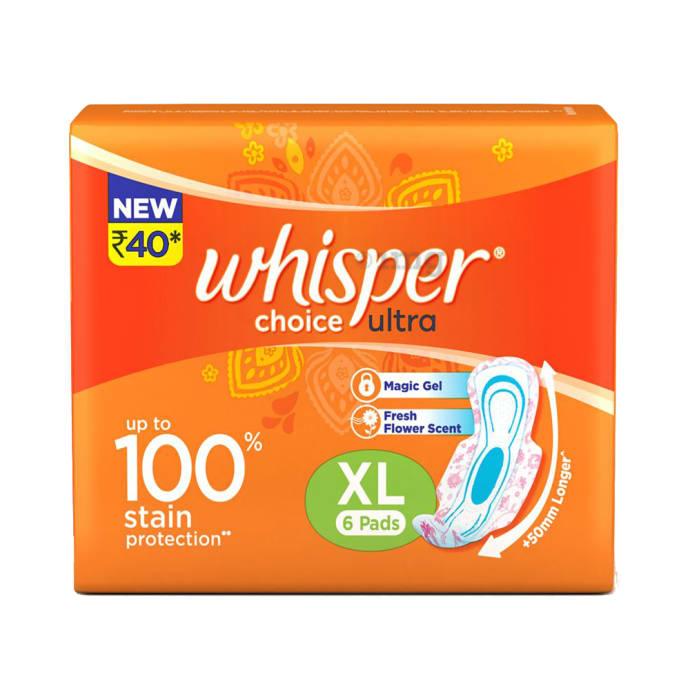 Whisper Choice Ultra Sanitary Pads - Extra Long XL 6 Pads — Quick