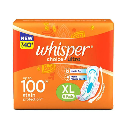 Whisper Choice Ultra Sanitary Pads - Extra Long XL 6 Pads — Quick Pantry